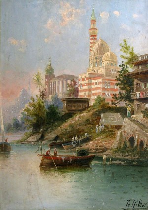 A boat by the river in Venice